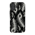 Feathers in Bloom Black — iPhone 16 Plus Tough Case — Finnaij
