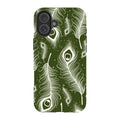 Feathers in Bloom Army Green — iPhone 16 Plus Tough Case — Finnaij