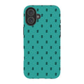 Monogram Teal — iPhone 16 Plus Tough Case — Finnaij