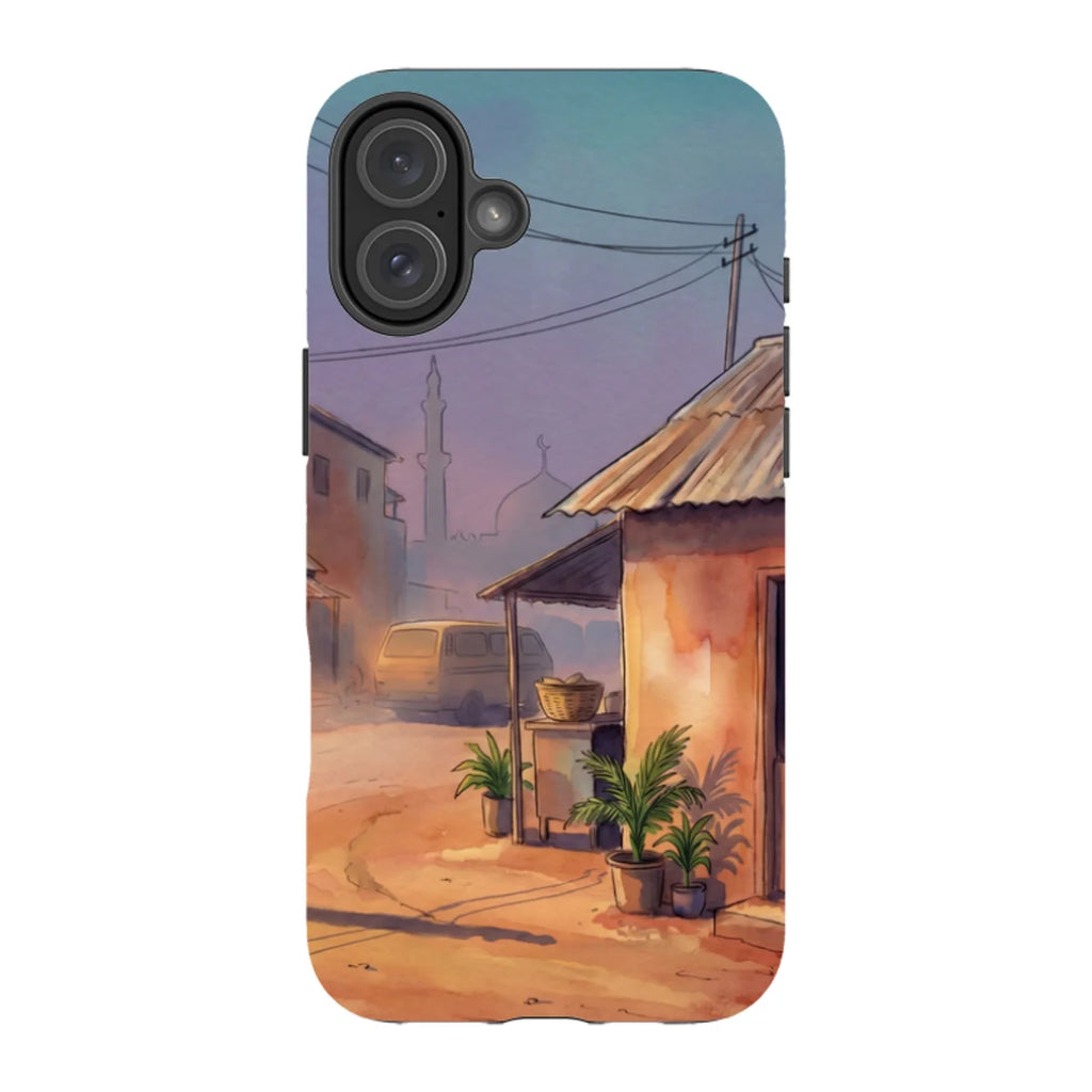 City Edge Quiet Street by Tobi Akinyemi — iPhone 16 Plus Tough Case — Finnaij