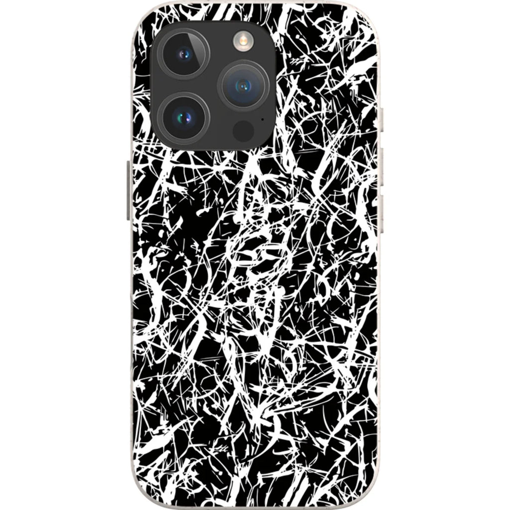 Black-White Grunge — iPhone 16 Pro Max iPhone Bio-degradable Case — Finnaij