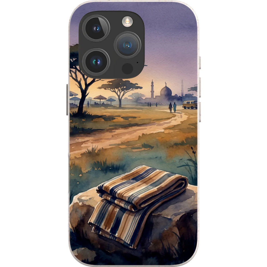 Aso-Oke Accent in the Landscape by Tobi Akinyemi — iPhone 16 Pro Max iPhone Bio-degradable Case — Finnaij