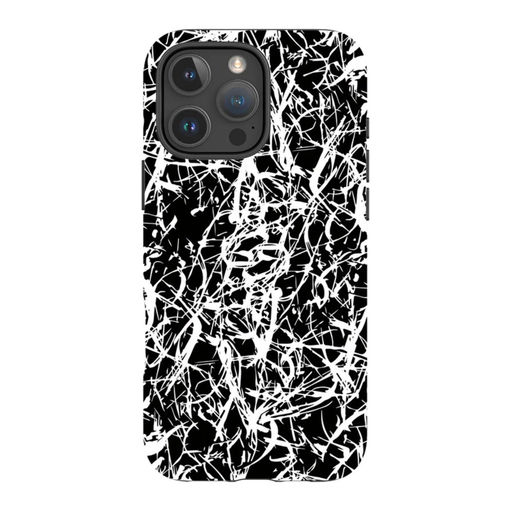 Black-White Grunge — iPhone 16 Pro Max Magsafe Tough Case — Finnaij