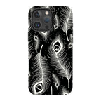 Feathers in Bloom Black — iPhone 16 Pro Max Magsafe Tough Case — Finnaij