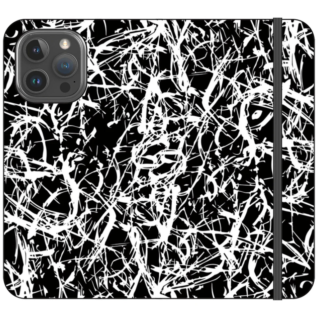 Black-White Grunge — iPhone 16 Pro Max Wallet Case — Finnaij