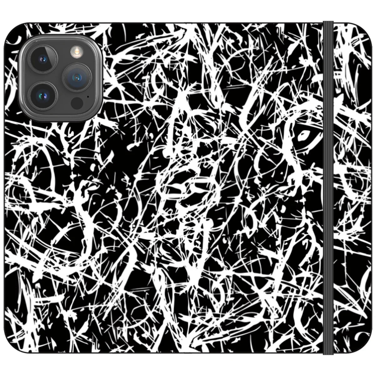 Black-White Grunge — iPhone 16 Pro Max Wallet Case — Finnaij