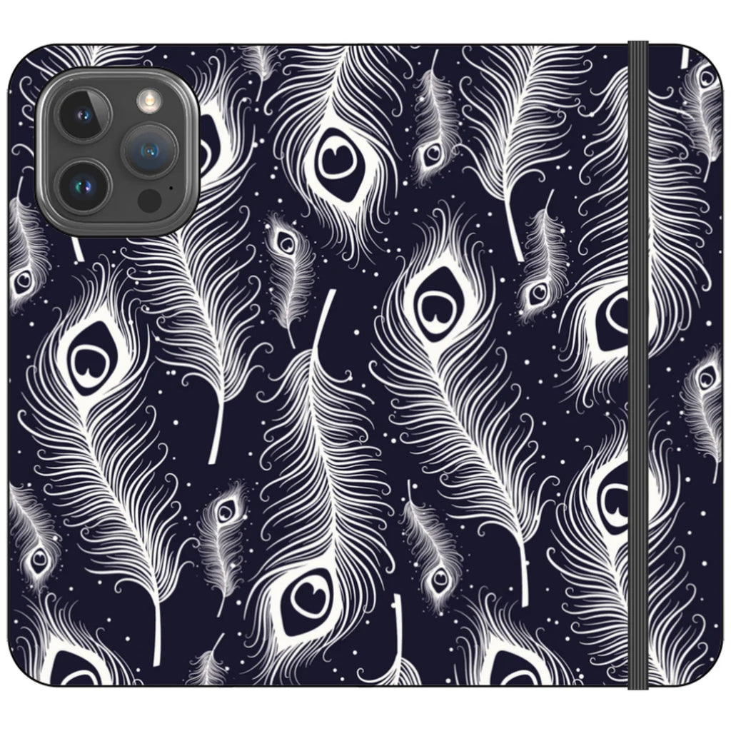 Feathers in Bloom Vegan Leather — iPhone 16 Pro Max Wallet Case — Finnaij