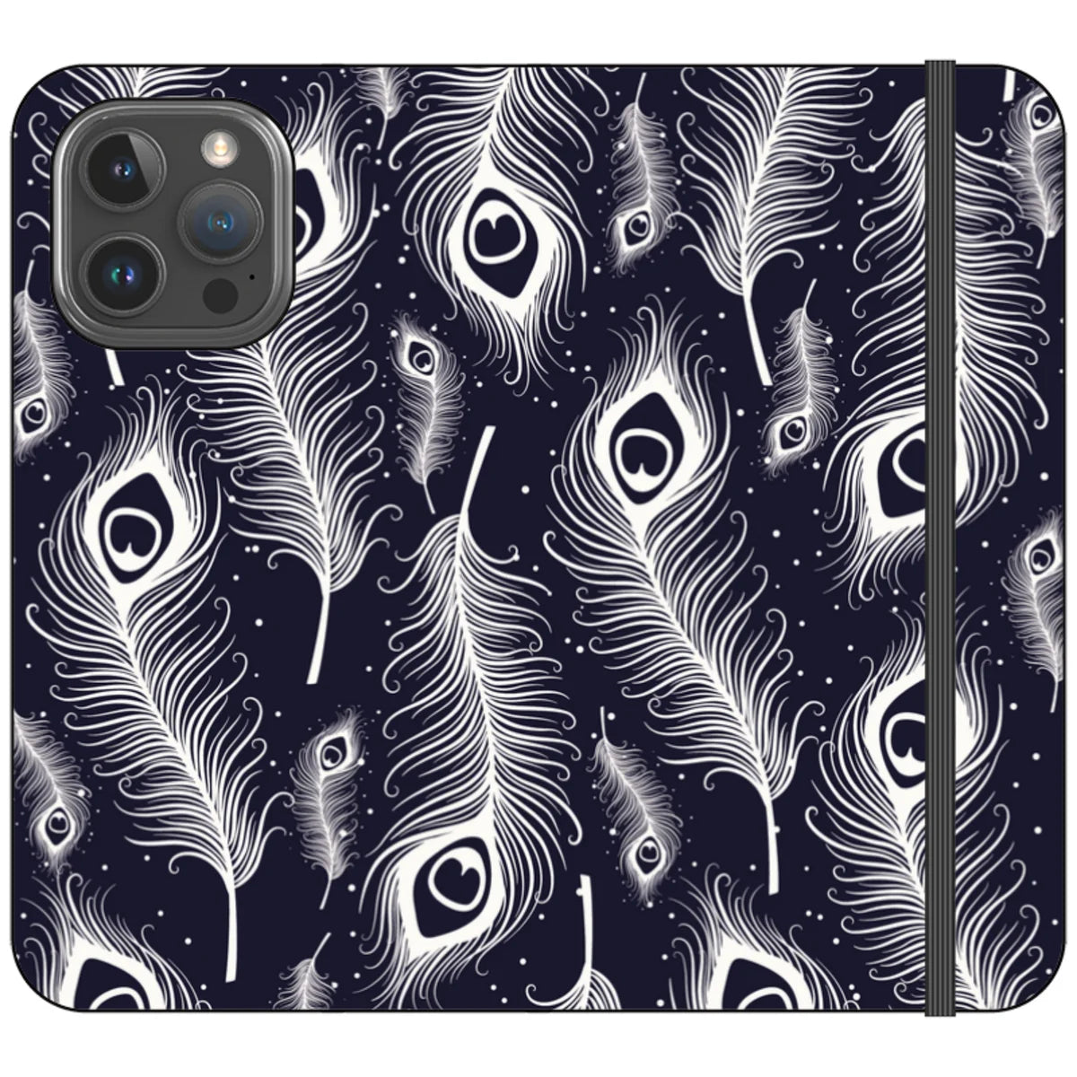 Feathers in Bloom Vegan Leather — iPhone 16 Pro Max Wallet Case — Finnaij
