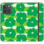 Bold Floral Green Vegan Leather — iPhone 16 Pro Max Wallet Case — Finnaij