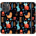 Nordic Ornament Black Vegan Leather — iPhone 16 Pro Max Wallet Case — Finnaij