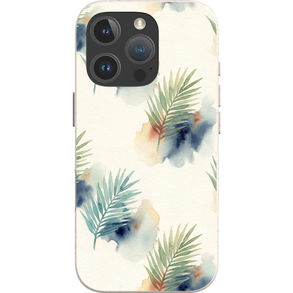 Palm Frond Breeze Pattern by Tobi Akinyemi — iPhone 16 Pro iPhone Bio-degradable Case — Finnaij