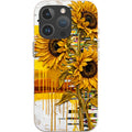 Sunflowers with Abstract Golden Chaos by Frida Lövström — iPhone 16 Pro iPhone Bio-degradable Case — Finnaij