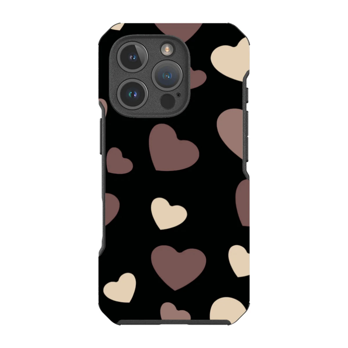 White & Black Hearts — iPhone 16 Pro Impact Armour MagSafe Case — Finnaij