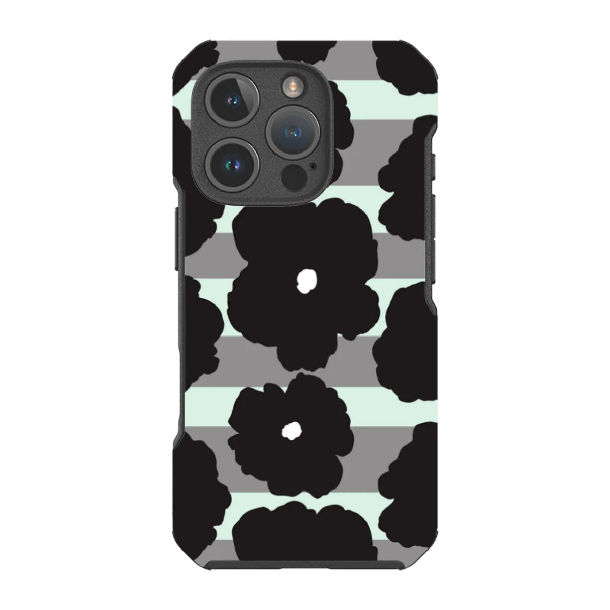 Bold Floral Black — iPhone 16 Pro Impact Armour MagSafe Case — Finnaij