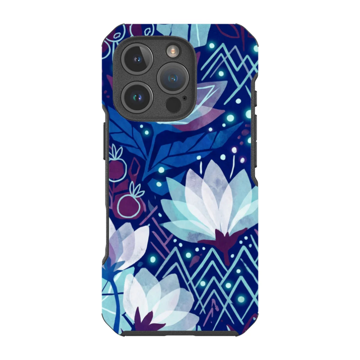Frozen Lake Petals by Aino Kallio — iPhone 16 Pro Impact Armour MagSafe Case — Finnaij