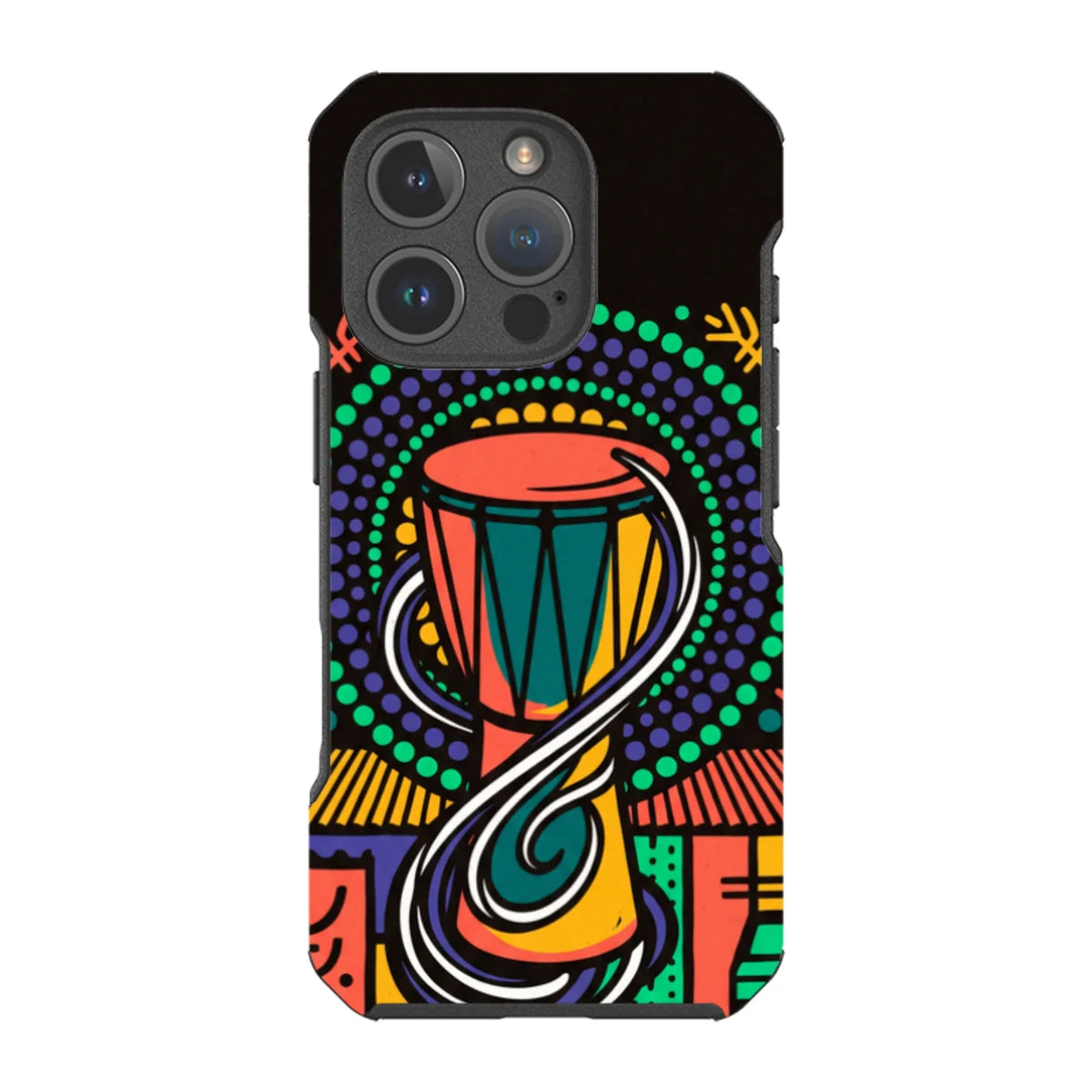 Talking Drum Halo by Ada Okoye — iPhone 16 Pro Impact Armour MagSafe Case — Finnaij