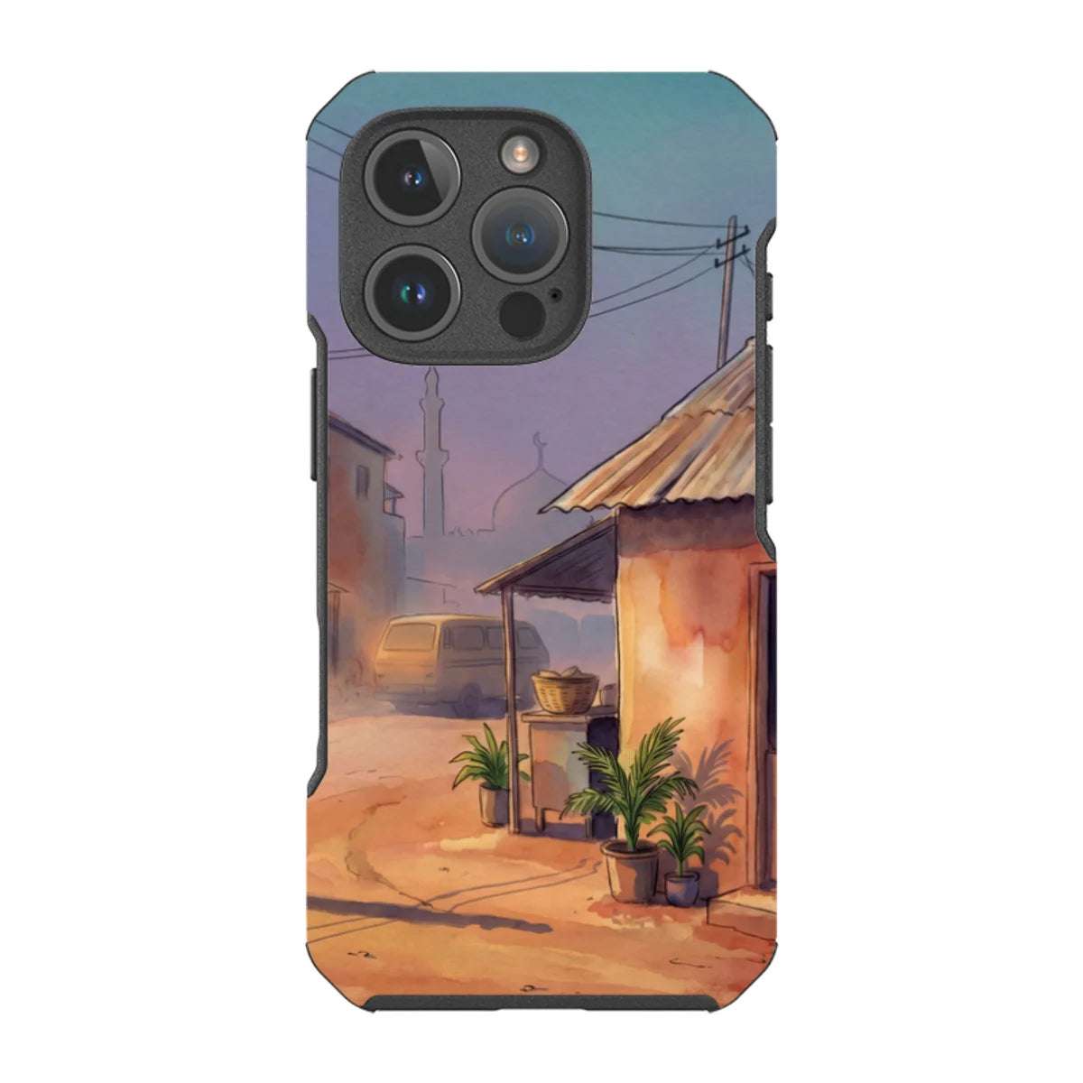 City Edge Quiet Street by Tobi Akinyemi — iPhone 16 Pro Impact Armour MagSafe Case — Finnaij