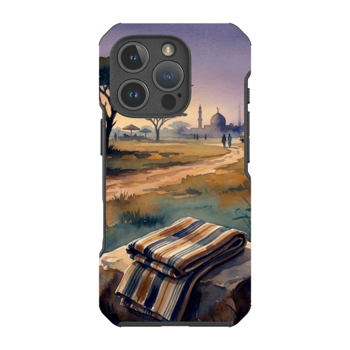 Aso-Oke Accent in the Landscape by Tobi Akinyemi — iPhone 16 Pro Impact Armour MagSafe Case — Finnaij