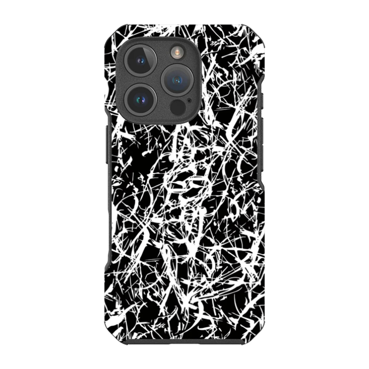 Black-White Grunge — iPhone 16 Pro Impact Armour MagSafe Case — Finnaij