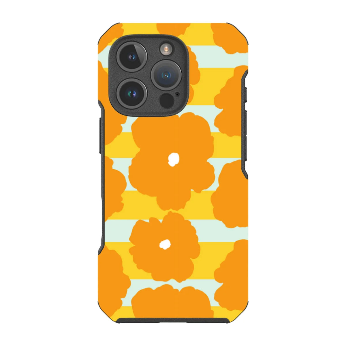 Bold Floral Orange — iPhone 16 Pro Impact Armour MagSafe Case — Finnaij