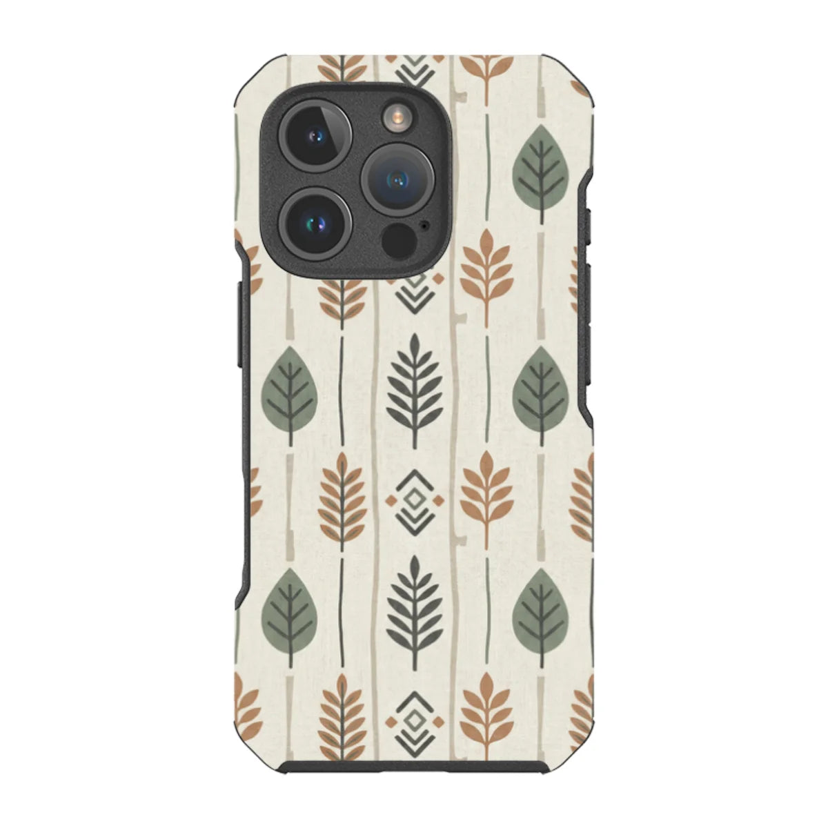 Birch and Linen Pattern by Elsi Vaarala — iPhone 16 Pro Impact Armour MagSafe Case — Finnaij