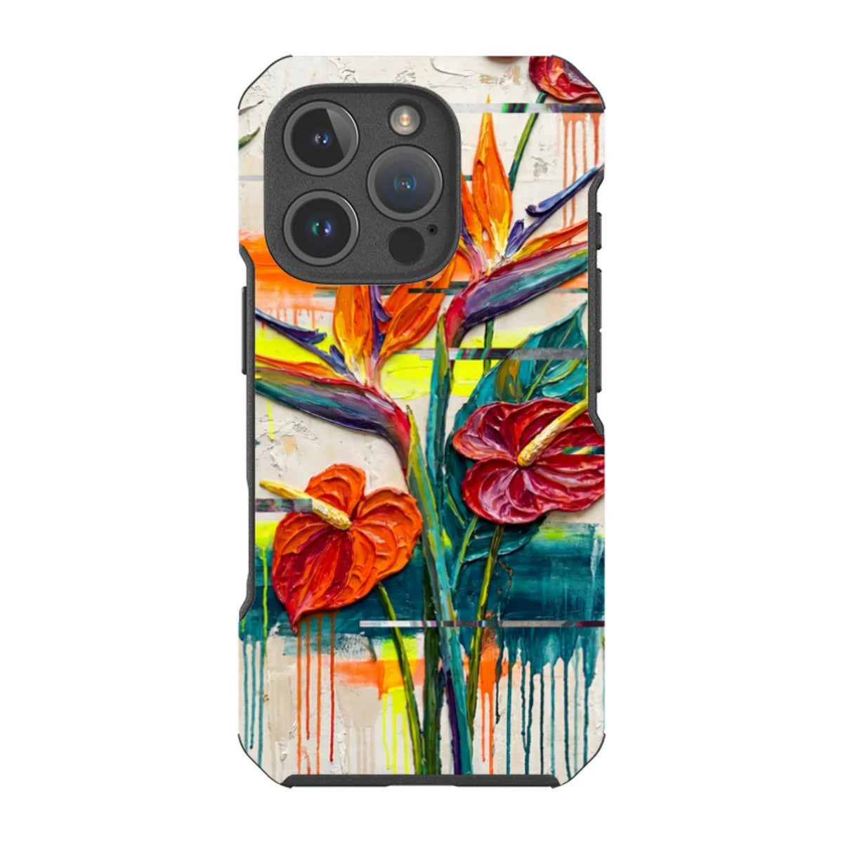 Tropical Flowers by Frida Lövström — iPhone 16 Pro Impact Armour MagSafe Case — Finnaij