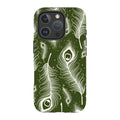Feathers in Bloom Army Green — iPhone 16 Pro Magsafe Tough Case — Finnaij