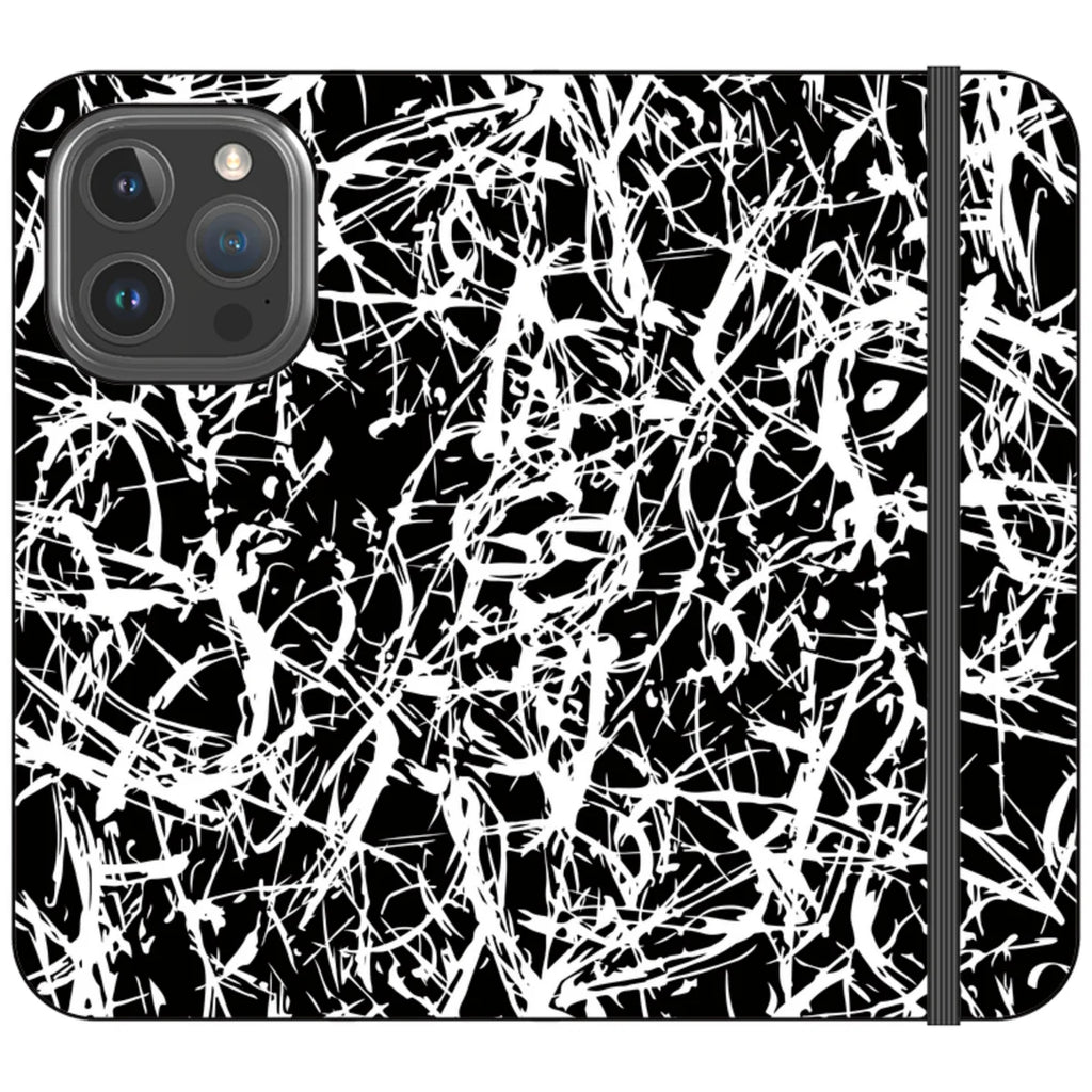 Black-White Grunge — iPhone 16 Pro Wallet Case — Finnaij