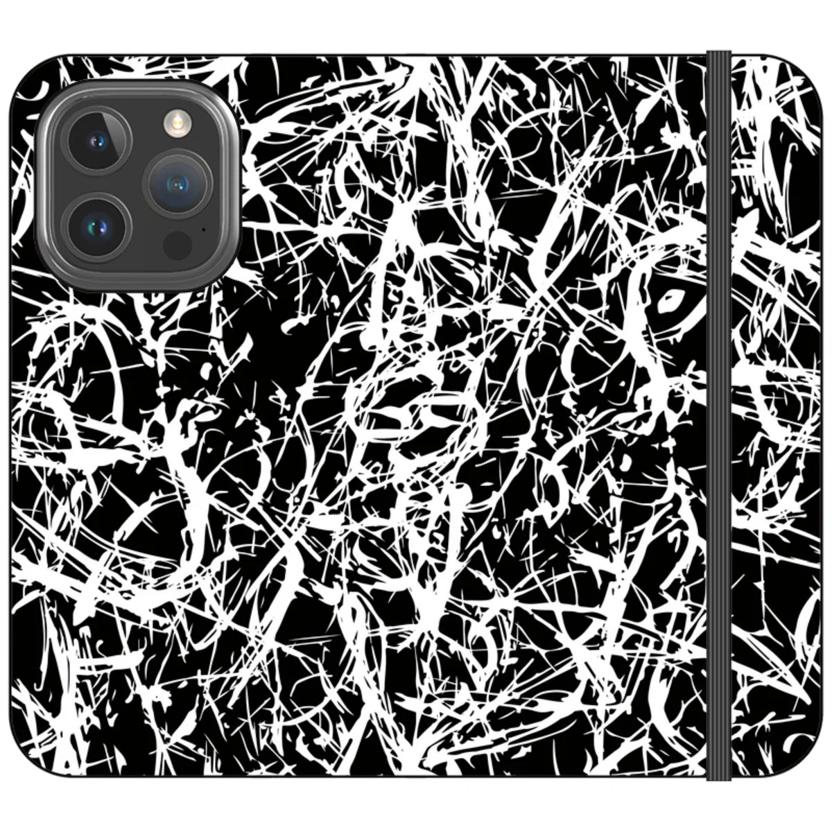 Black-White Grunge — iPhone 16 Pro Wallet Case — Finnaij
