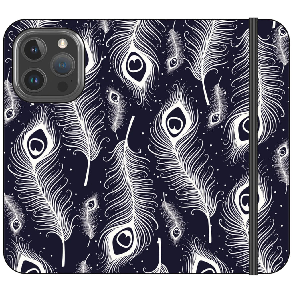 Feathers in Bloom Vegan Leather — iPhone 16 Pro Wallet Case — Finnaij