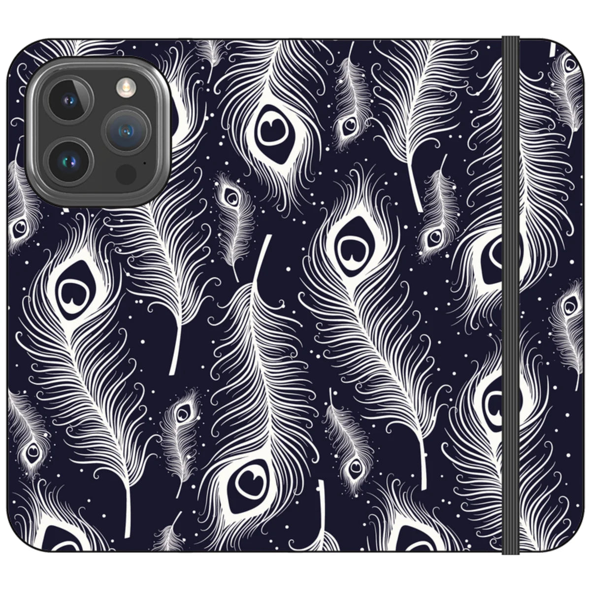 Feathers in Bloom Vegan Leather — iPhone 16 Pro Wallet Case — Finnaij