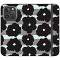 Bold Floral Black — iPhone 16 Pro Wallet Case — Finnaij