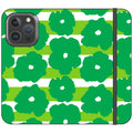 Bold Floral Green Vegan Leather — iPhone 16 Pro Wallet Case — Finnaij