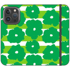 Bold Floral Green Vegan Leather — iPhone 16 Pro Wallet Case — Finnaij