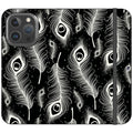 Feathers in Bloom Black- iPhone Folio Wallet Case — iPhone 16 Pro — Finnaij
