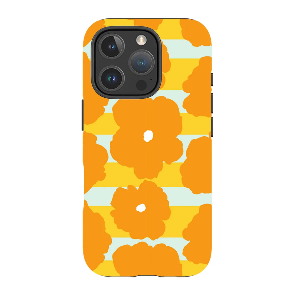 Bold Floral Orange — iPhone 16 Pro Tough Case — Finnaij