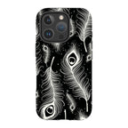 Feathers in Bloom Black — iPhone 16 Pro Tough Case — Finnaij