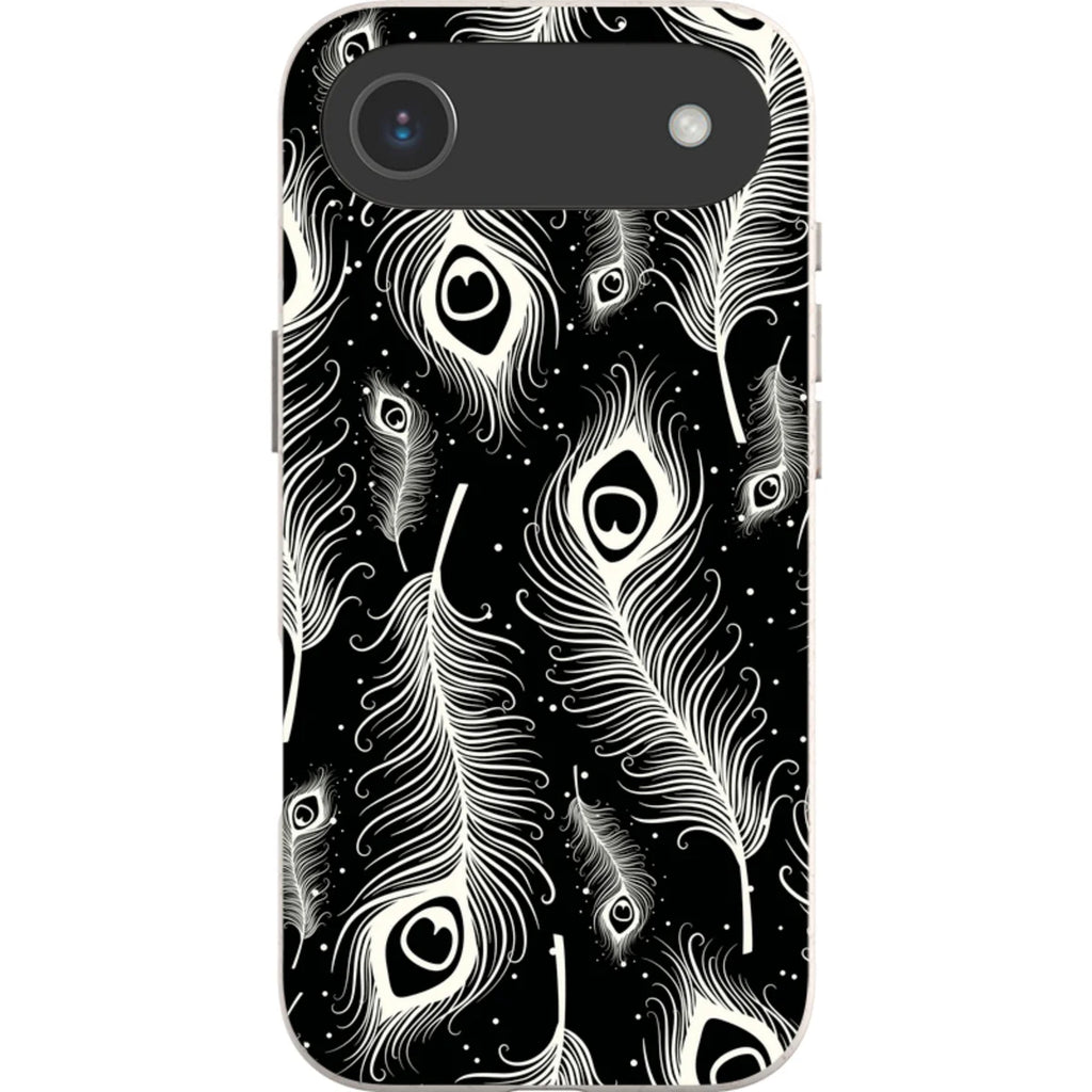 Feathers in Bloom Black — iPhone Air iPhone Bio-degradable Case — Finnaij