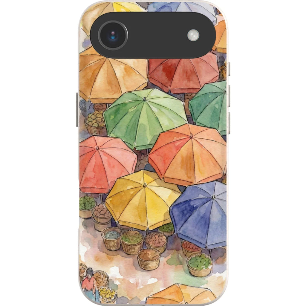Market Umbrellas from Above by Tobi Akinyemi — iPhone Air iPhone Bio-degradable Case — Finnaij