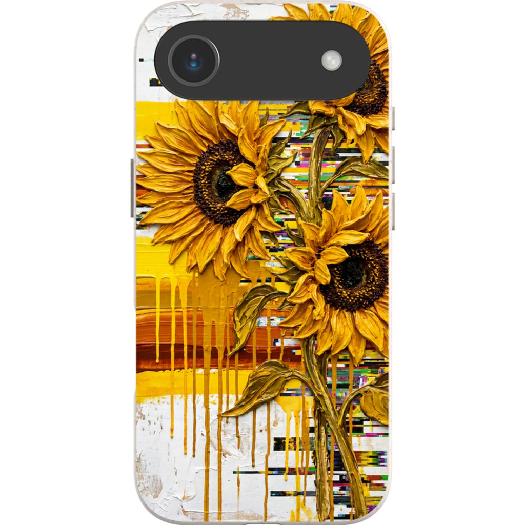 Sunflowers with Abstract Golden Chaos by Frida Lövström — iPhone Air iPhone Bio-degradable Case — Finnaij