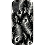 Feathers in Bloom Black — iPhone 17 iPhone Bio-degradable Case — Finnaij