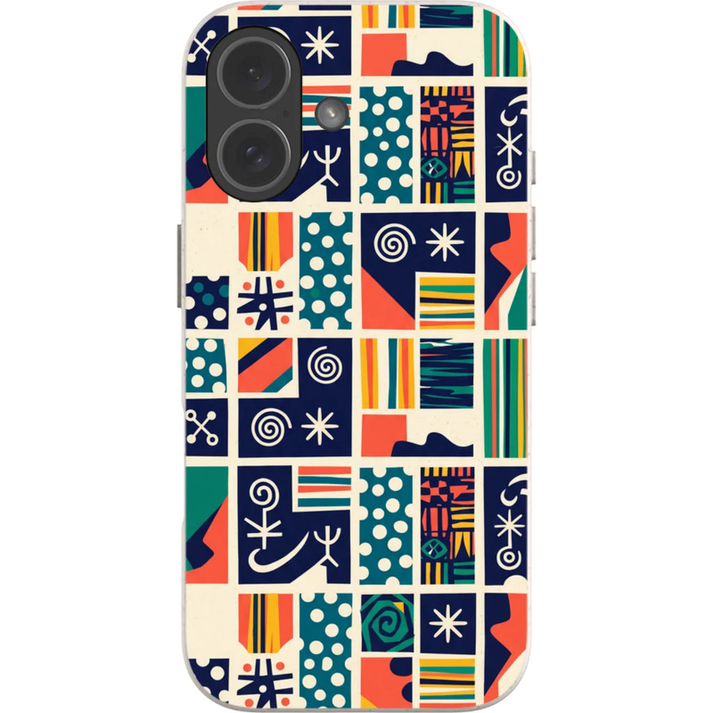 Coastal Indigo Tiles by Ada Okoye — iPhone 17 iPhone Bio-degradable Case — Finnaij
