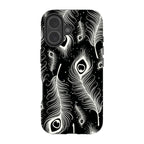 Feathers in Bloom Black — iPhone 17 Magsafe Tough Case — Finnaij