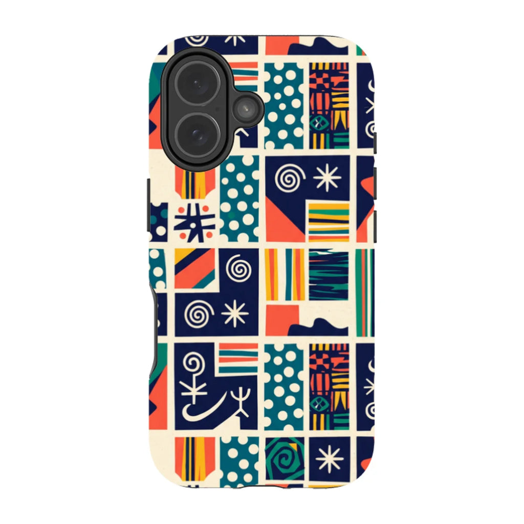 Coastal Indigo Tiles by Ada Okoye — iPhone 17 MagSafe Tough Case — Finnaij