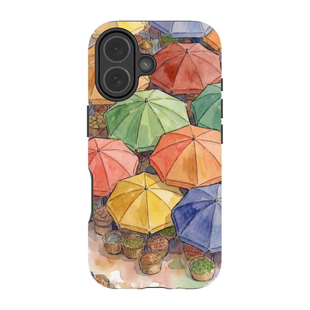 Market Umbrellas from Above by Tobi Akinyemi — iPhone 17 MagSafe Tough Case — Finnaij