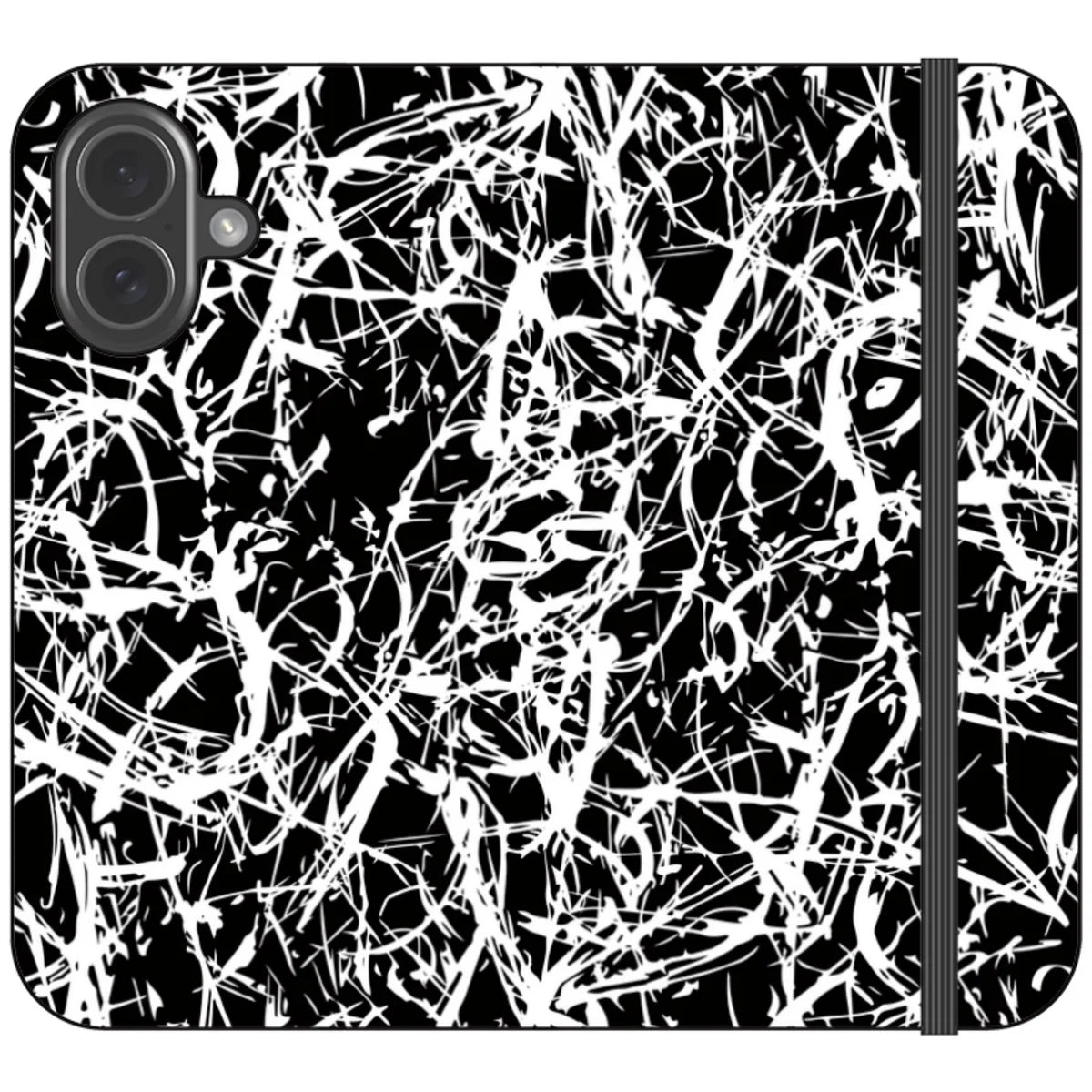Black-White Grunge — iPhone 17 Wallet Case — Finnaij