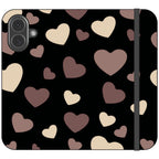 White & Black Hearts Vegan Leather — iPhone 17 Wallet Case — Finnaij