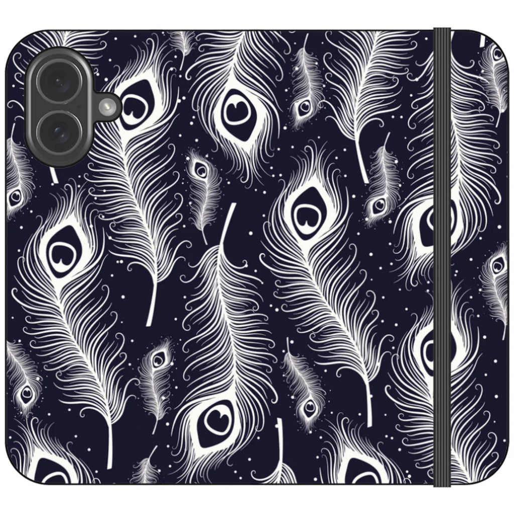 Feathers in Bloom Vegan Leather — iPhone 17 Wallet Case — Finnaij