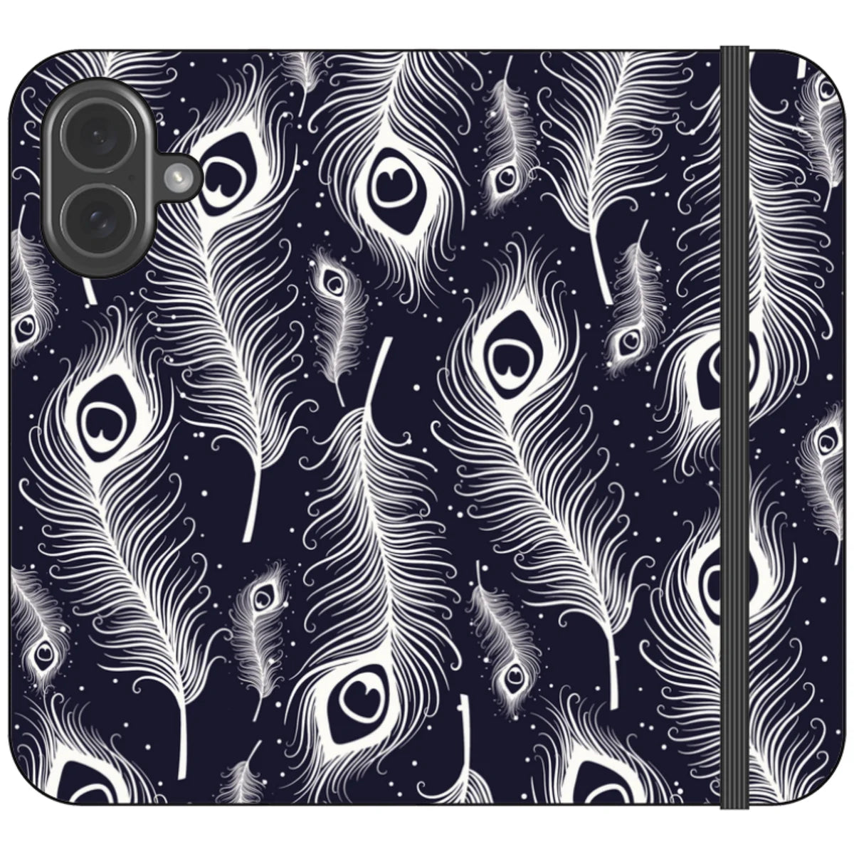 Feathers in Bloom Vegan Leather — iPhone 17 Wallet Case — Finnaij