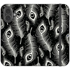 Feathers in Bloom Black- iPhone Folio Wallet Case — iPhone 17 — Finnaij